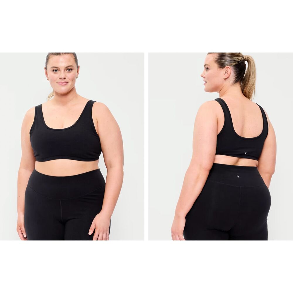 Old Navy PowerChill Sports Bras 3X Lot of 2 Black Light Support Activewear
